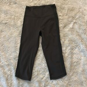 Lululemon Cropped Side Mesh Stripe Leggings Olive Green Size 4